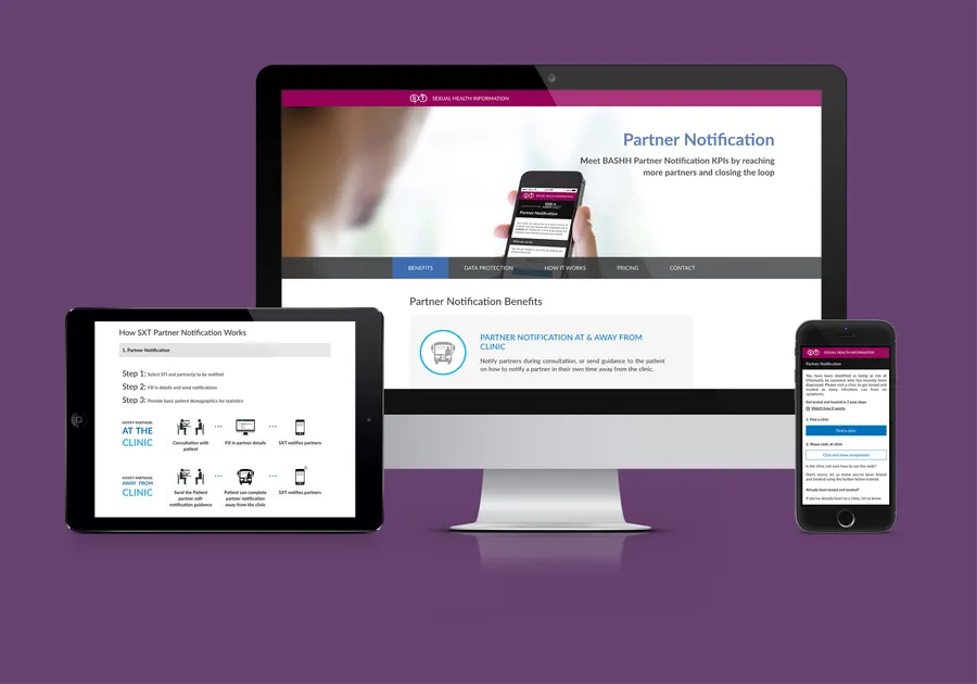 SXT Partner Notification service shown on multiple devices