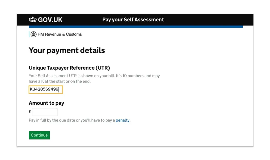 GOV.UK form example showing clear visual clues with colour, contrast and appropriate field sizes
