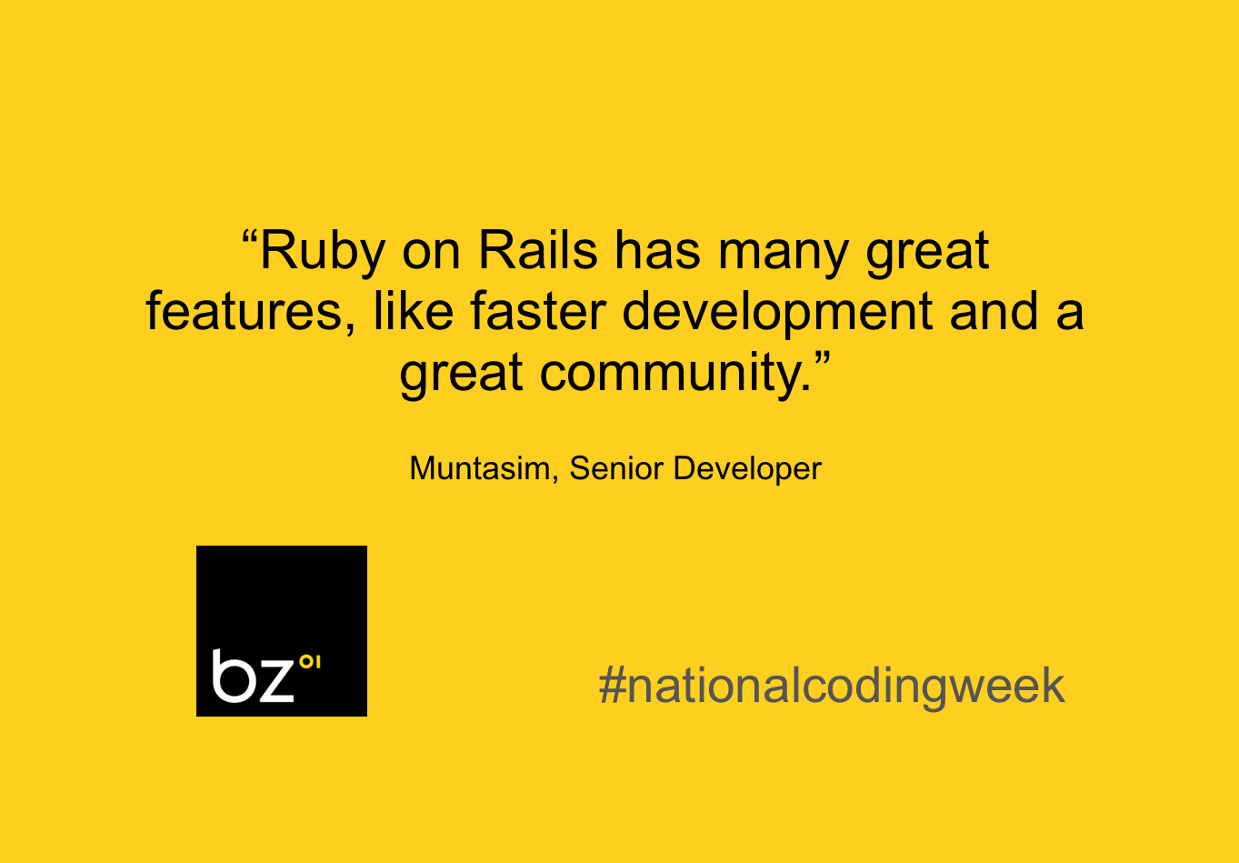 "Ruby on Rails has many great features, like faster development and a great community."