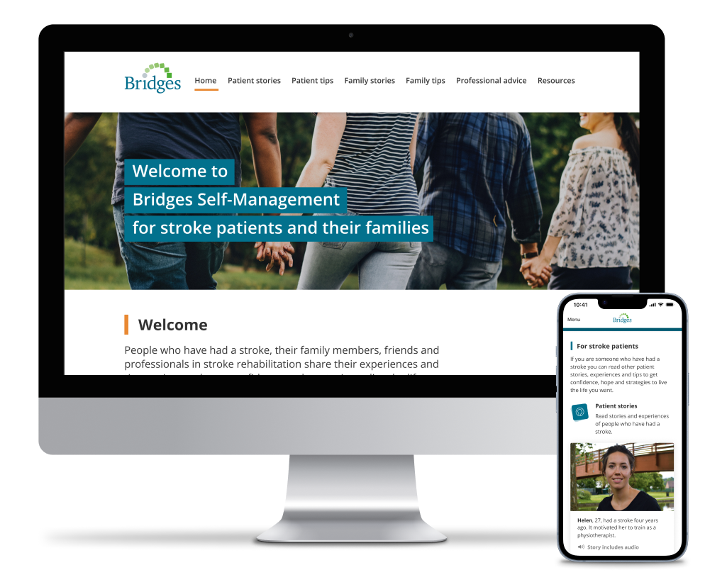 Screen showing Bridges Self-Management website